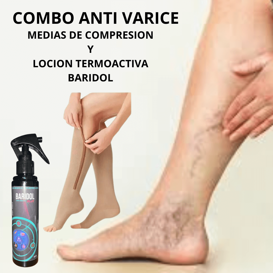 Combo Baridol locion termoactiva + Medias de compresion